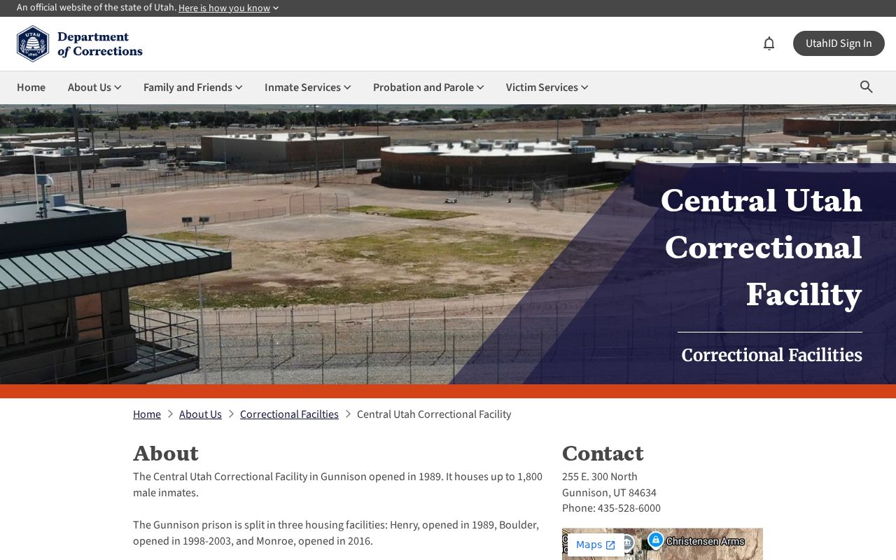 Sanpete County criminal records Central Utah Correctional Facility